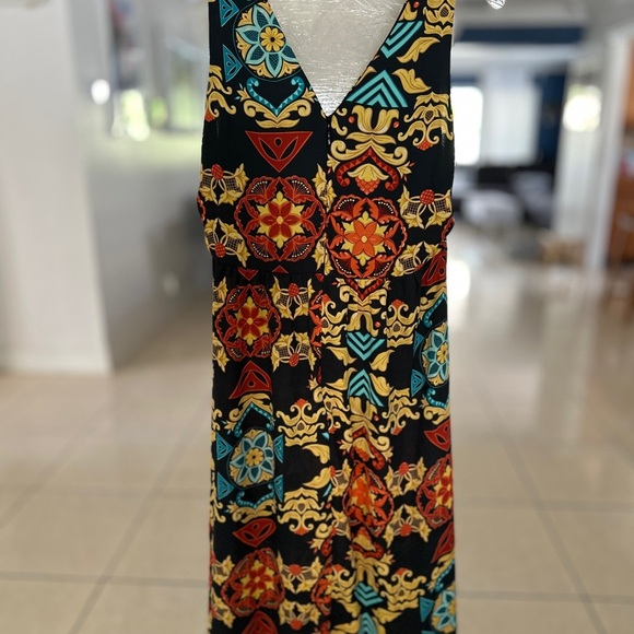 H&M Black and Blue Sleeveless V-Neck Sundress - Picture 2 of 3